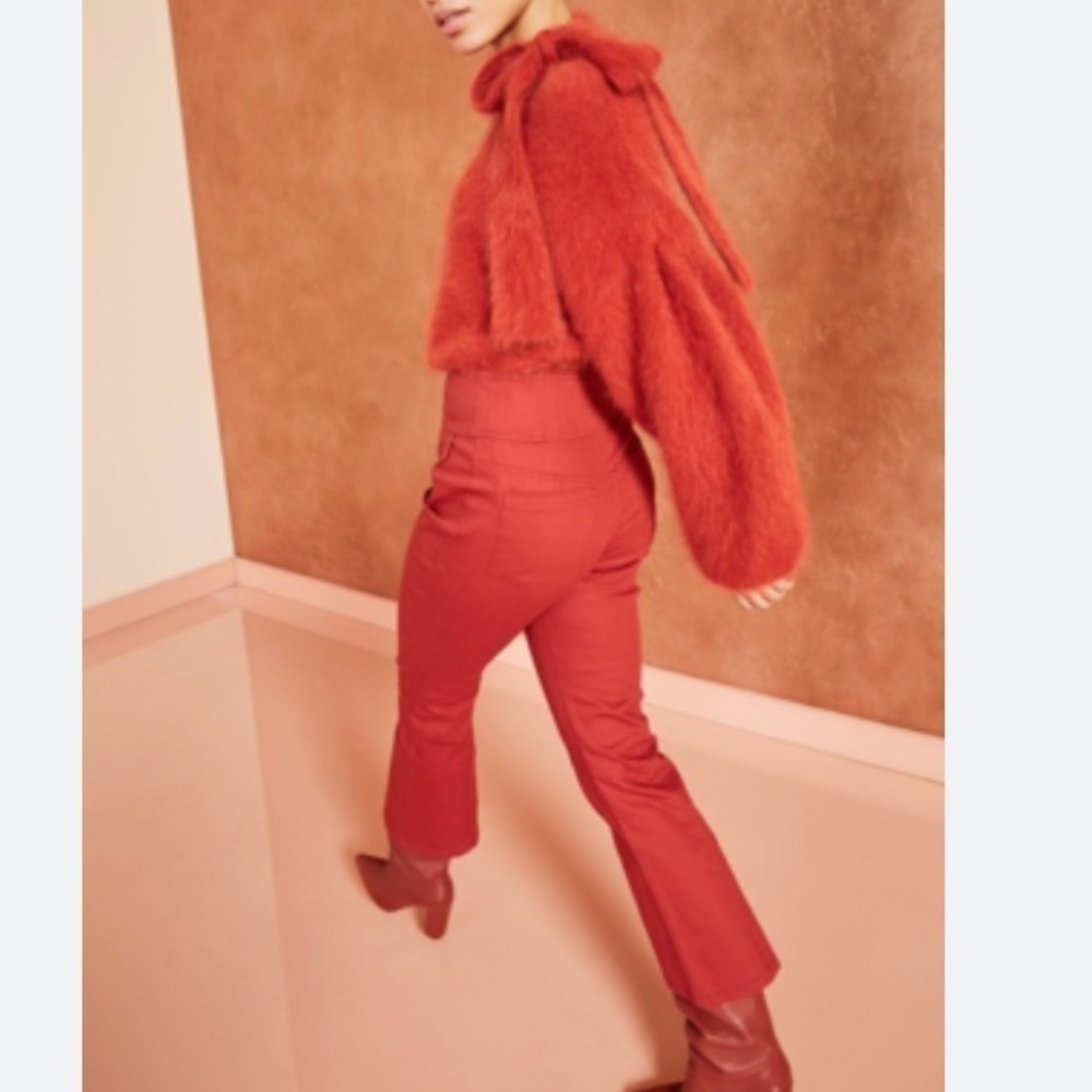 Ulla Johnson Ellis High Waisted Cropped Flare Jean in Ochre